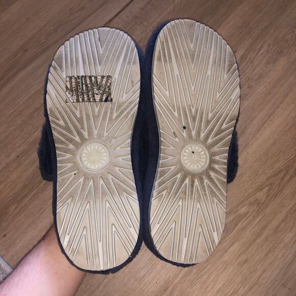 UGG FLUFF YOU IT YEAH SHEEPSKIN SHEARLING FUR BLUE SLIDES SLIPPERS MENS SIZE 11 main image 6